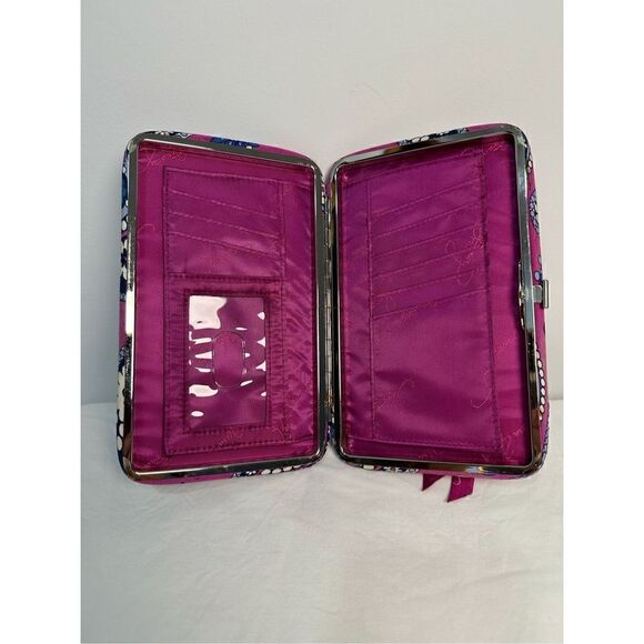 Vera Bradley paisley printed purple,blue & white snap open wallet.  #9-0245 - Picture 5 of 11